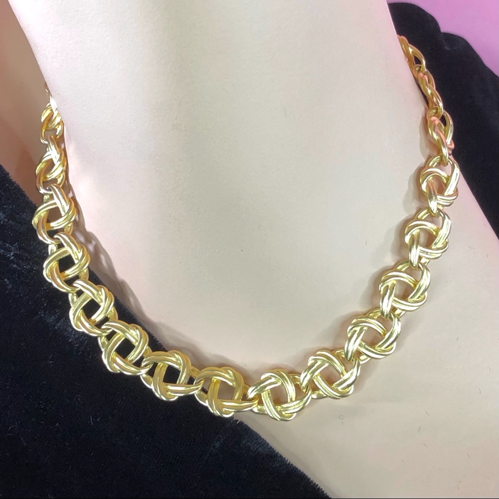Vintage 1980's ERWIN PEARL Gold Choker